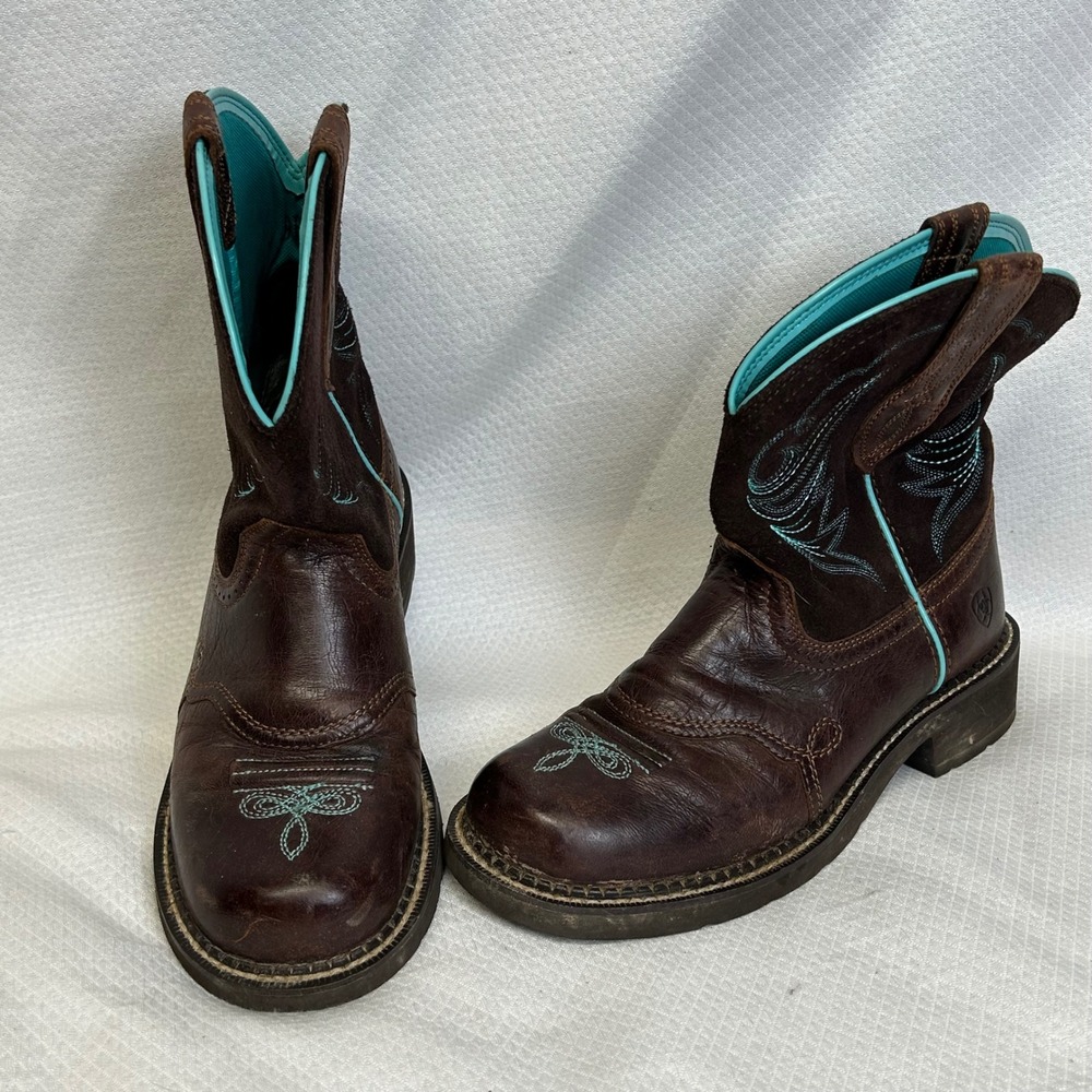 Ariat Fatbaby Heritage Brown Turquoise Western Boots 10016238 Womens 9B